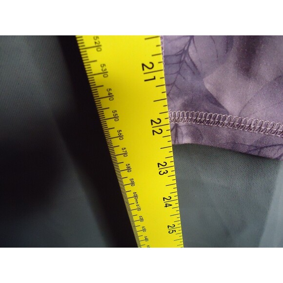 Xersion Quick Dri Ankle Leggings Purple Leaves Pattern Women's High-Rise OX 7/8 - Picture 6 of 7